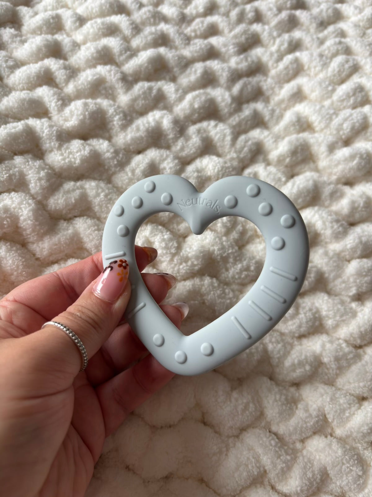 Heart Baby Teether – BPA Free Silicone, Neutral Colours