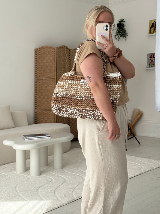 Neutral Crochet Tote Bag