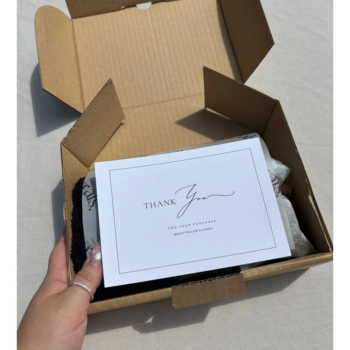 Care package closed so you know what it will look like when you open the box