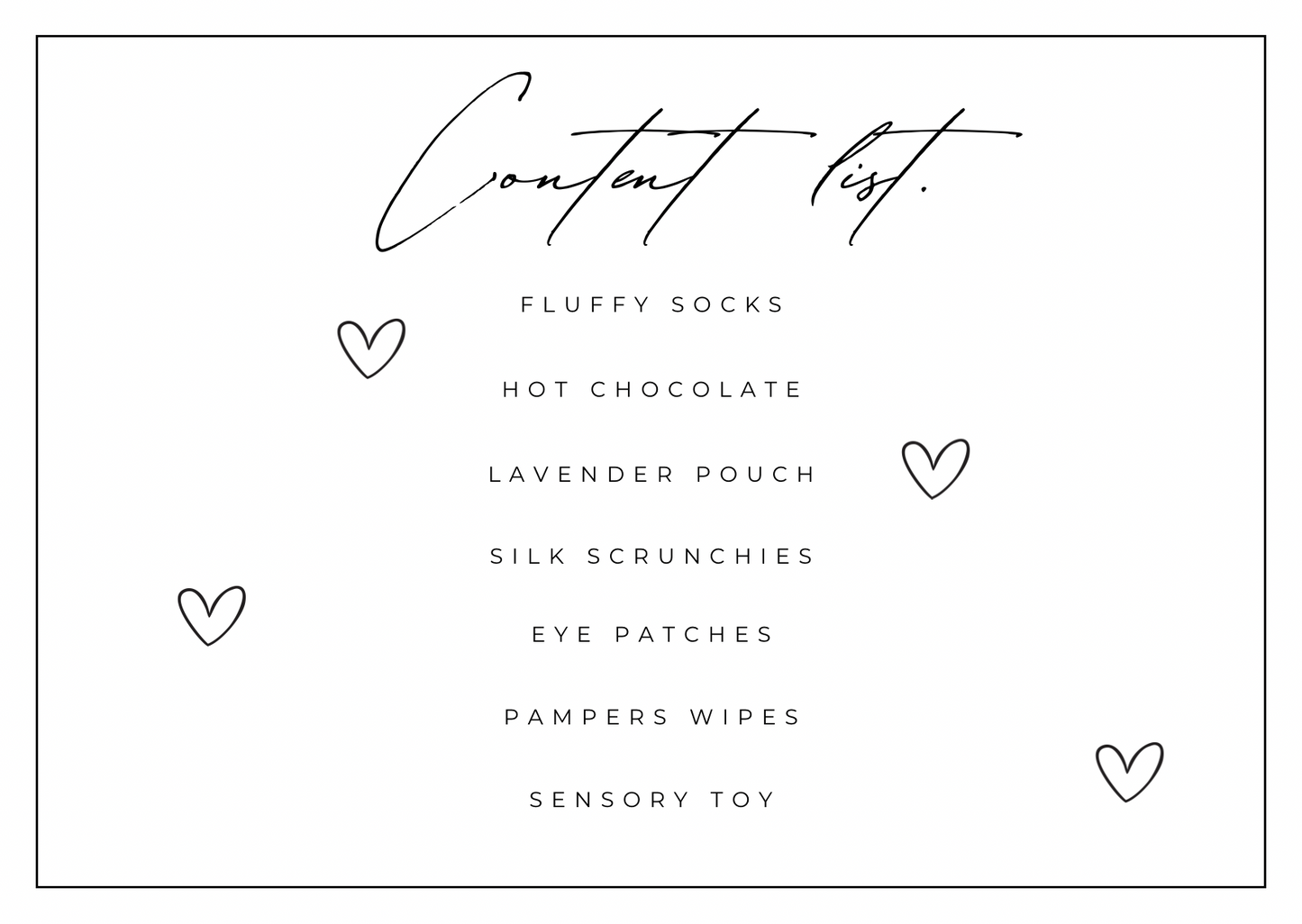 Content of the mum and baby box