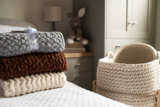 Super Chunky Crochet Blanket – Handmade in Neutral Tones