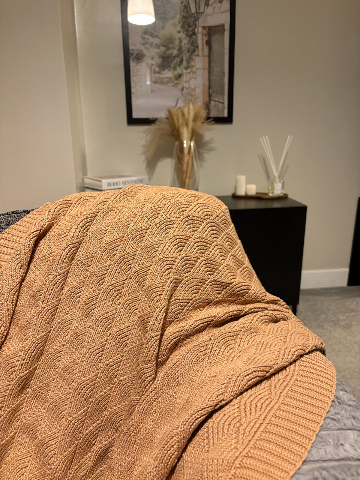 Knitted Look Baby Blanket – Soft Neutral Baby Blanket
