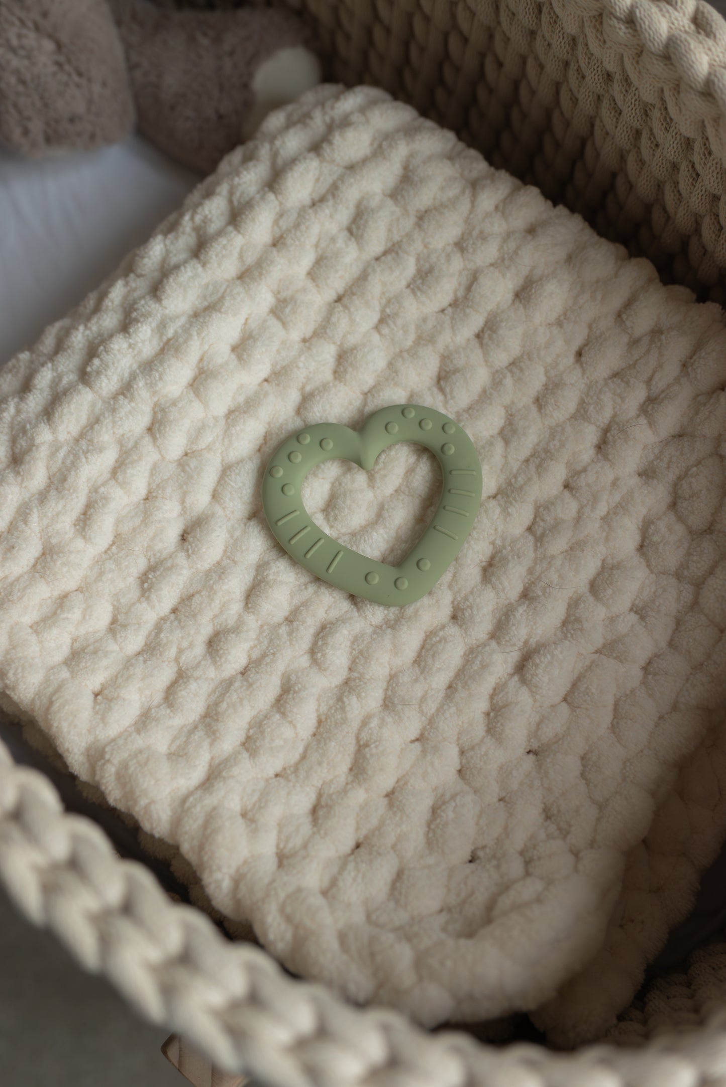 Heart Baby Teether – BPA Free Silicone, Neutral Colours