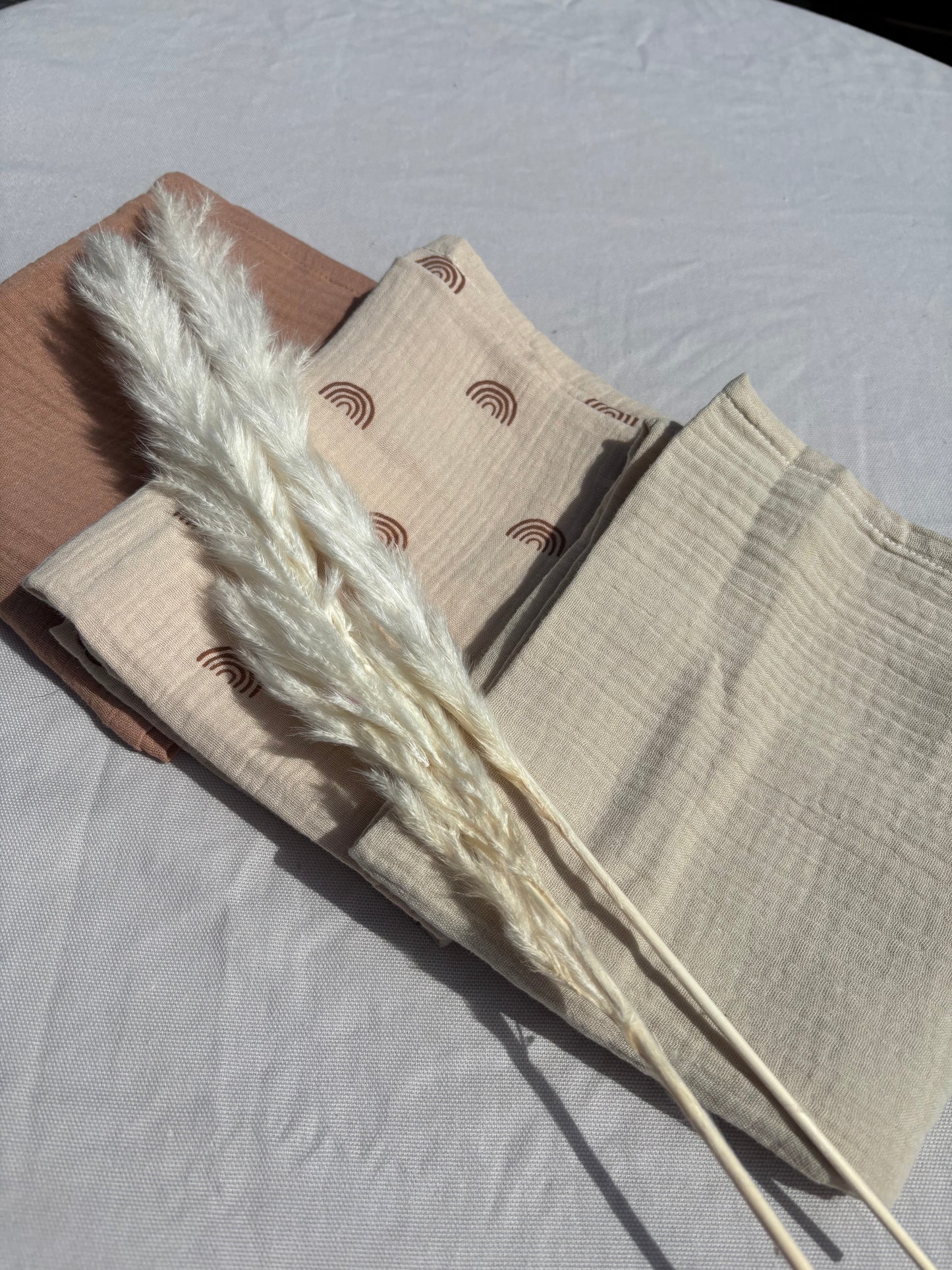 2-Pack Neutral Baby Muslin Cloths – Choose Your Colour Combo (Terracotta, Beige, Rainbow)