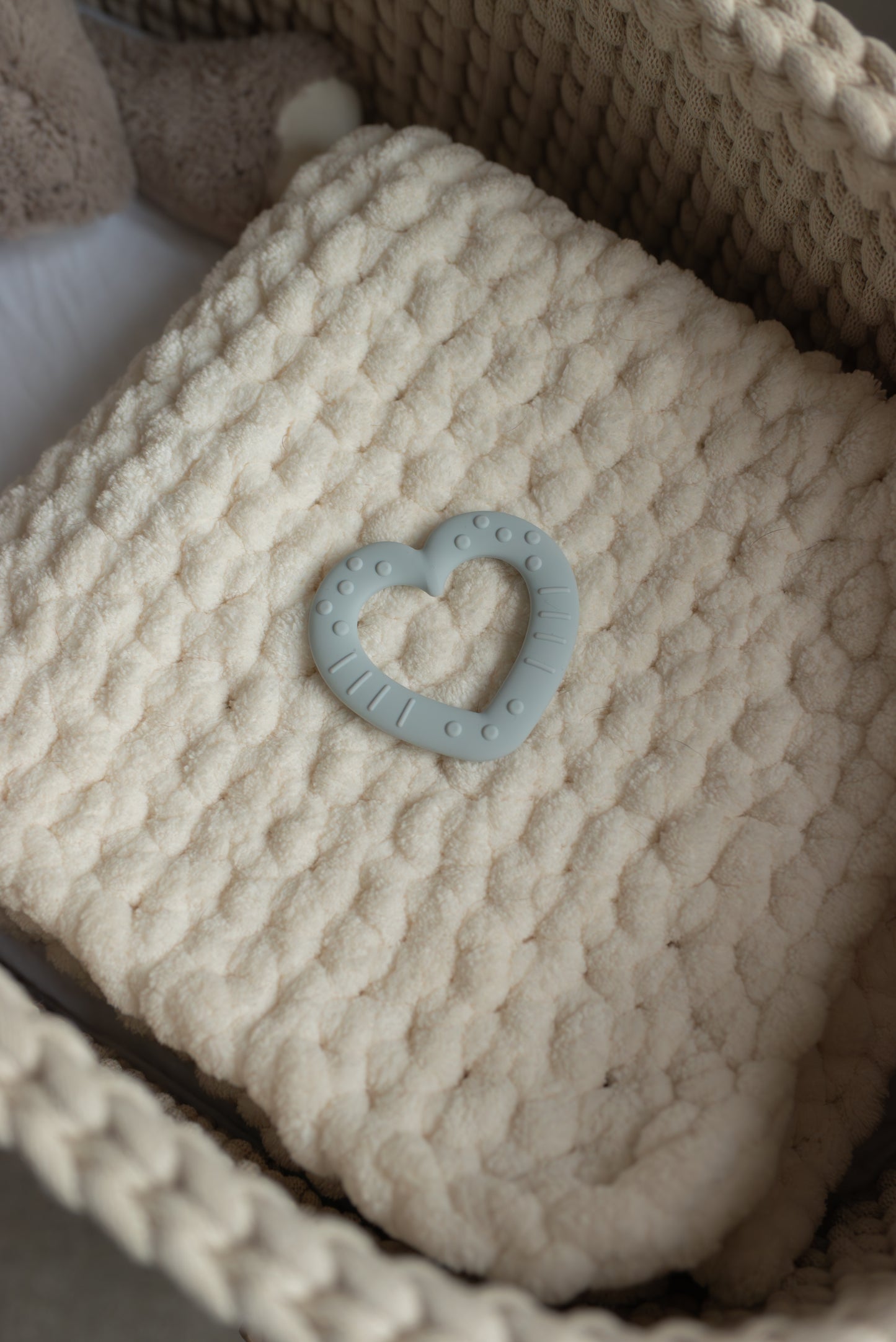 Heart Baby Teether – BPA Free Silicone, Neutral Colours