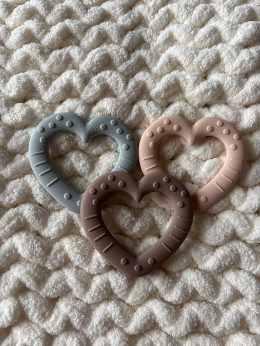 Heart Baby Teether – BPA Free Silicone, Neutral Colours