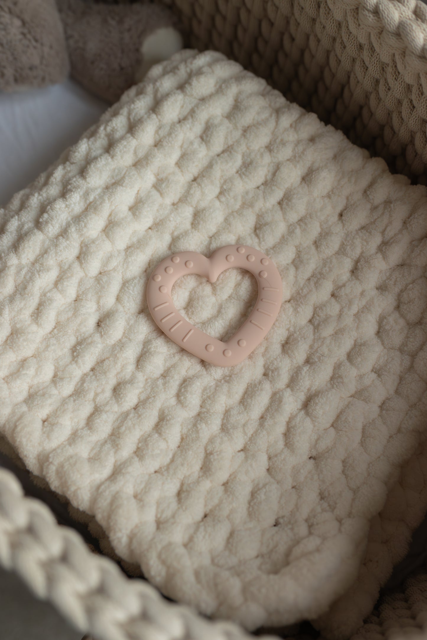 Heart Baby Teether – BPA Free Silicone, Neutral Colours