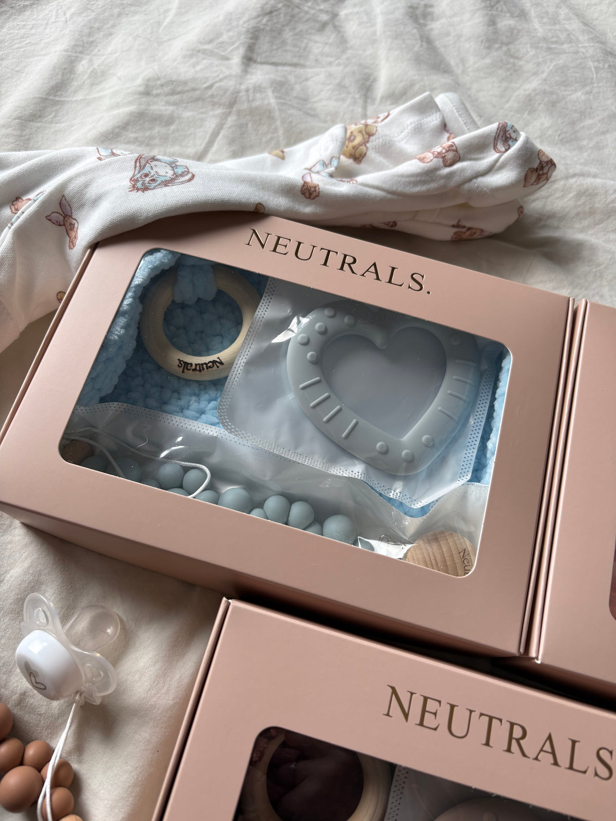Baby Gift Box – Comforter, Teether & Dummy Clip