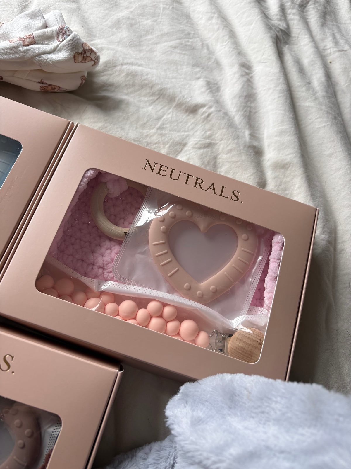 Baby Gift Box – Comforter, Teether & Dummy Clip