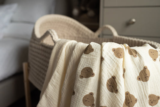 2-Pack Large Neutral Baby Muslin Cloths – Choose Your Colour Combo (Cream, Teddy & Rainbow)