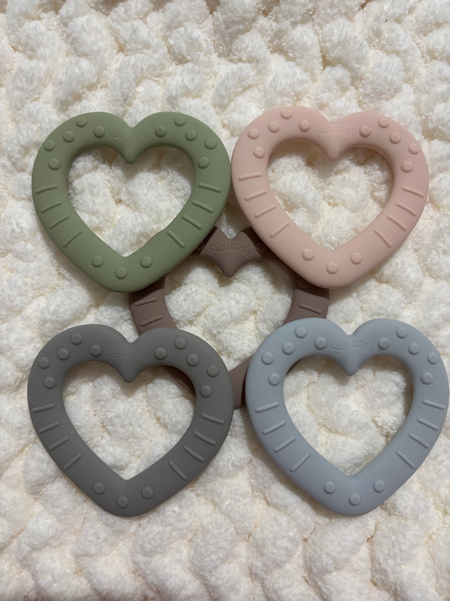 Heart Baby Teether – BPA Free Silicone, Neutral Colours