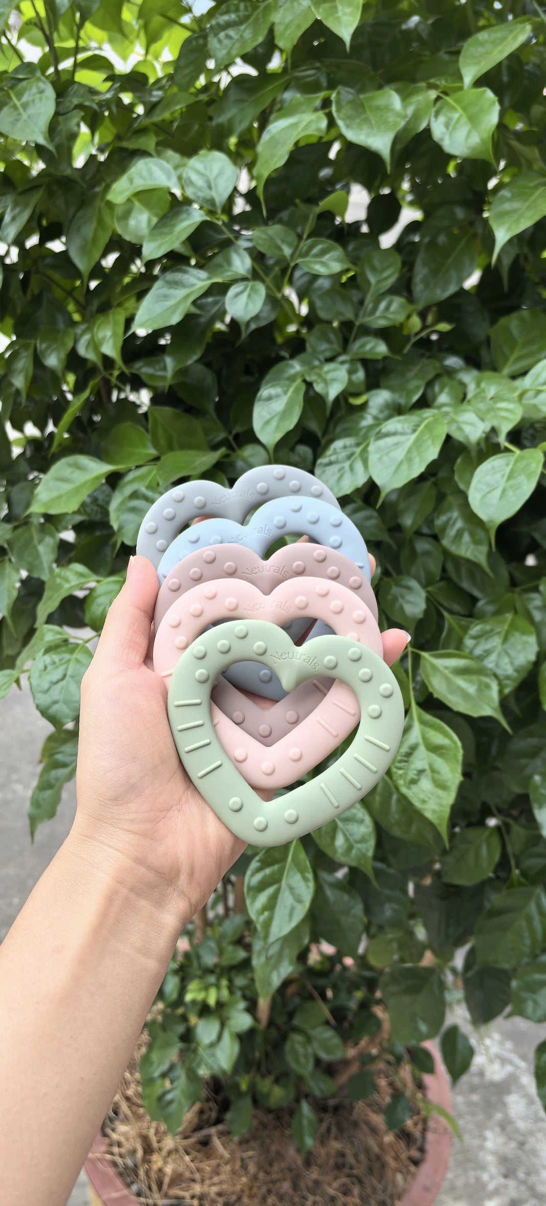 Heart Baby Teether – BPA Free Silicone, Neutral Colours