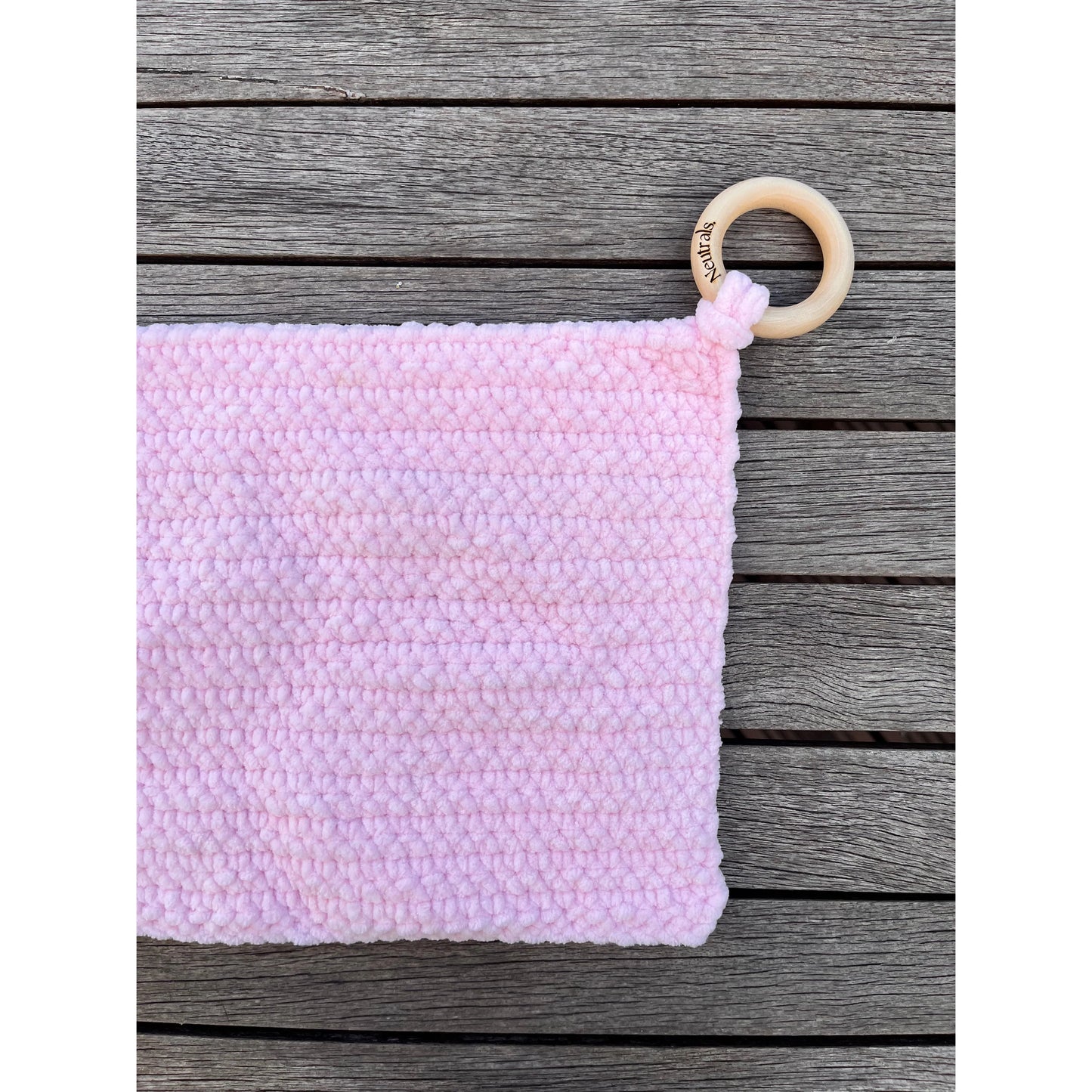 Pink comforter close up